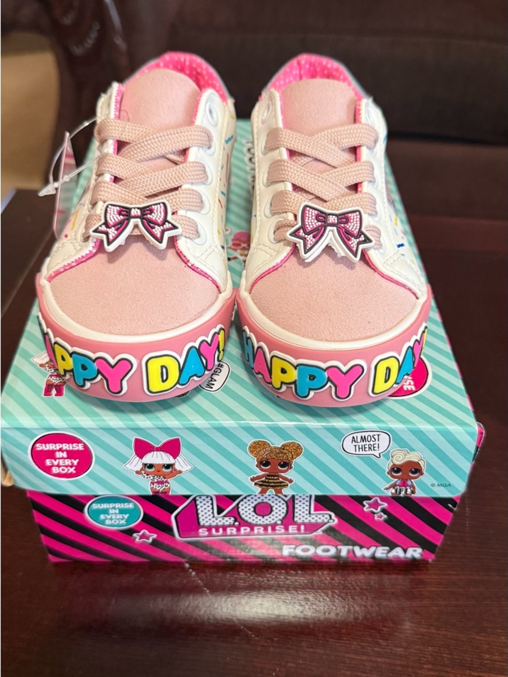 L.O.L. Surprise! Pink and White 'Happy Day' Kids Sneakers